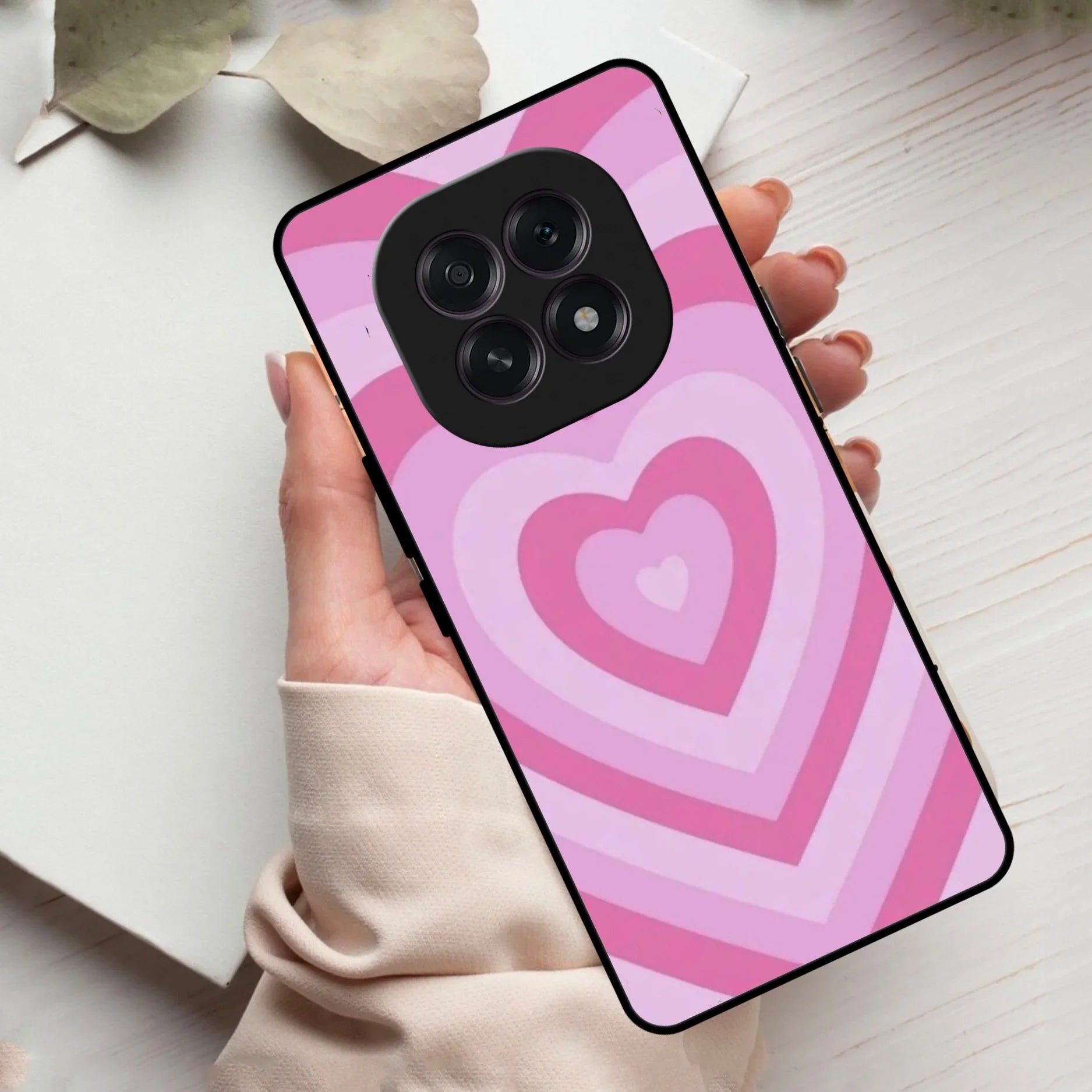 Latte Love Patter Glass Case Cover - Pink For Oppo - ShopOnCliQ