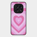 Latte Love Patter Glass Case Cover - Pink For Oppo F29 5G