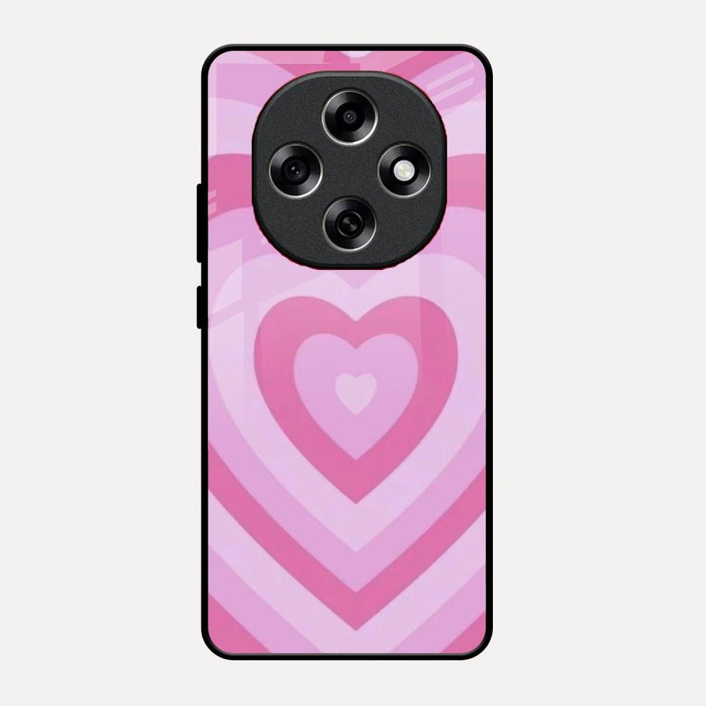Latte Love Patter Glass Case Cover - Pink For Oppo F31 Pro 5G