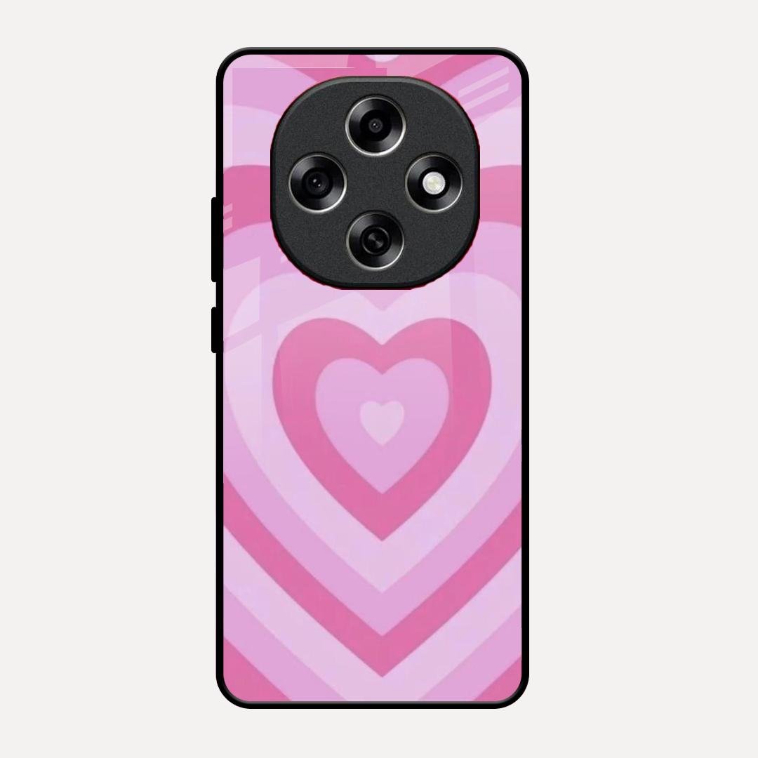 Latte Love Patter Glass Case Cover - Pink For Oppo F31 Pro 5G