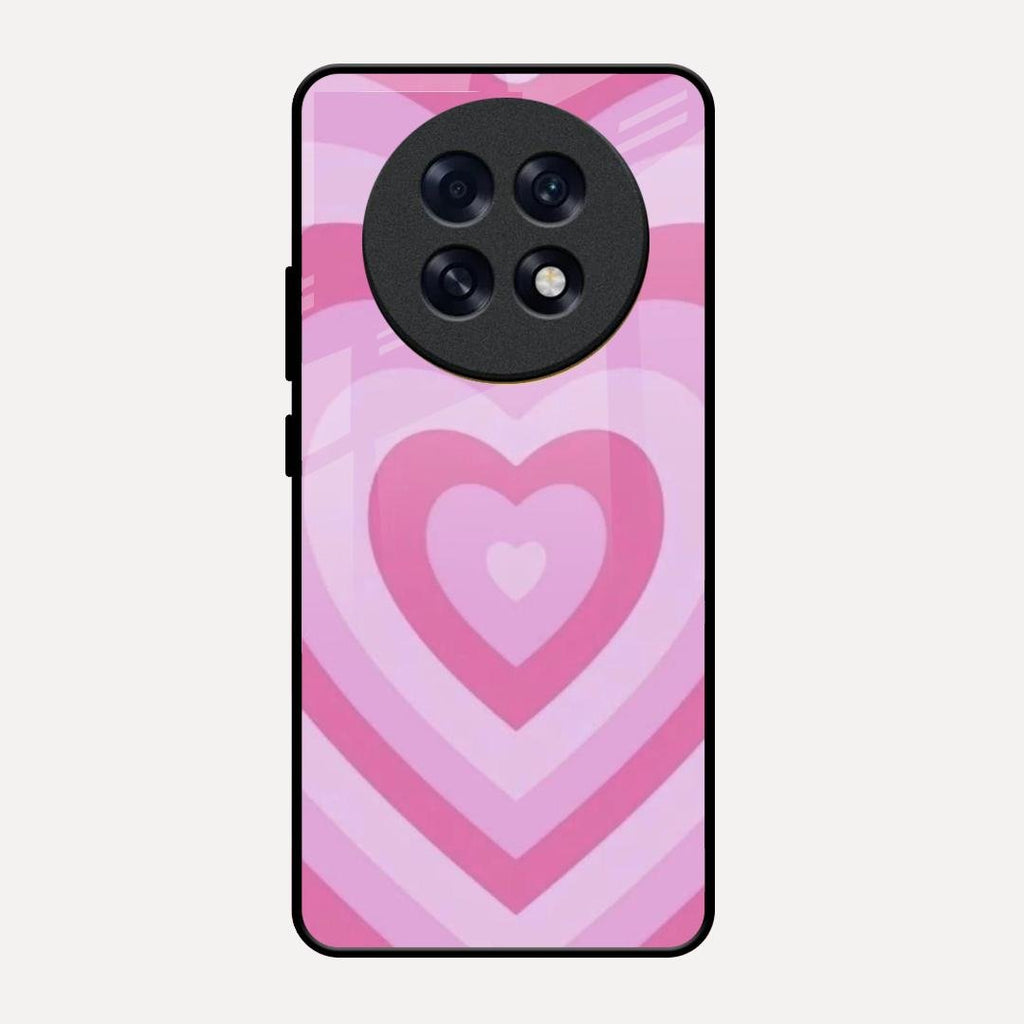 Latte Love Patter Glass Case Cover - Pink For Oppo F31 Pro Plus 5G