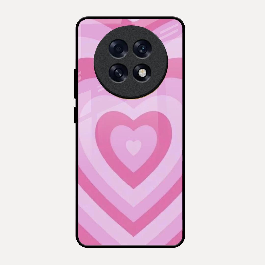 Latte Love Patter Glass Case Cover - Pink For Oppo F31 Pro Plus 5G