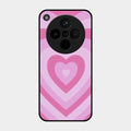 Latte Love Patter Glass Case Cover - Pink For Oppo Find X8 5G