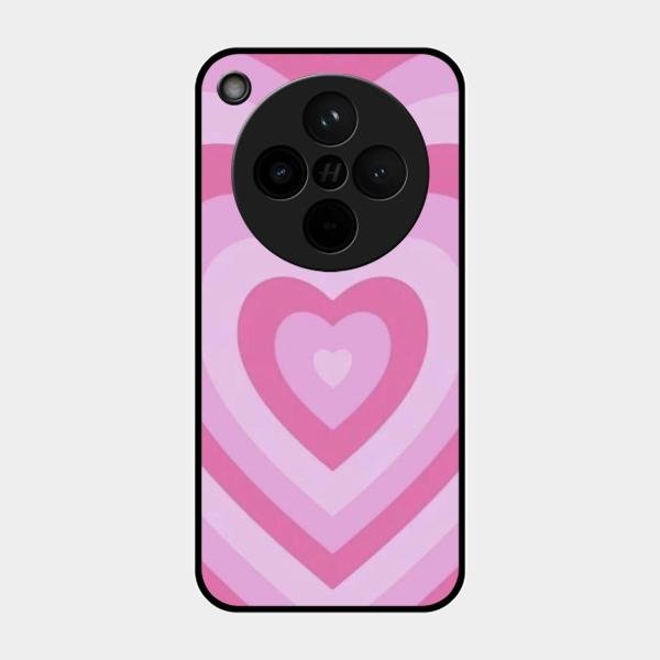 Latte Love Patter Glass Case Cover - Pink For Oppo Find X8 5G