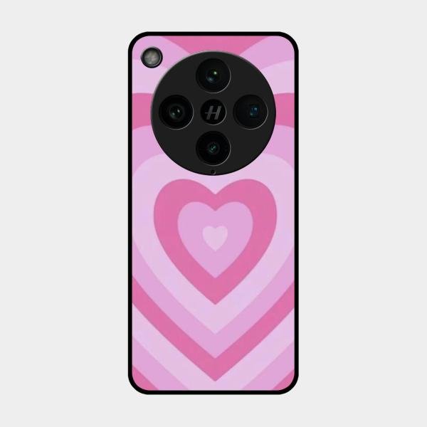 Latte Love Patter Glass Case Cover - Pink For Oppo Find X8 Pro 5G