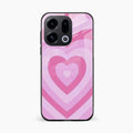 Latte Love Patter Glass Case Cover - Pink For Oppo Find X9 5G