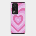 Latte Love Patter Glass Case Cover - Pink For Oppo K12X 5G