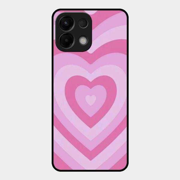 Latte Love Patter Glass Case Cover - Pink For Oppo K13 5G