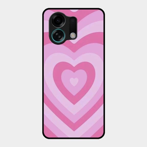 Latte Love Patter Glass Case Cover - Pink For Oppo K13 Turbo 5G