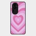 Latte Love Patter Glass Case Cover - Pink For Oppo Reno 10 Pro Plus 5G