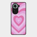 Latte Love Patter Glass Case Cover - Pink For Oppo Reno 11 5G