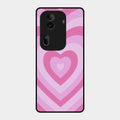 Latte Love Patter Glass Case Cover - Pink For Oppo Reno 11 Pro 5G