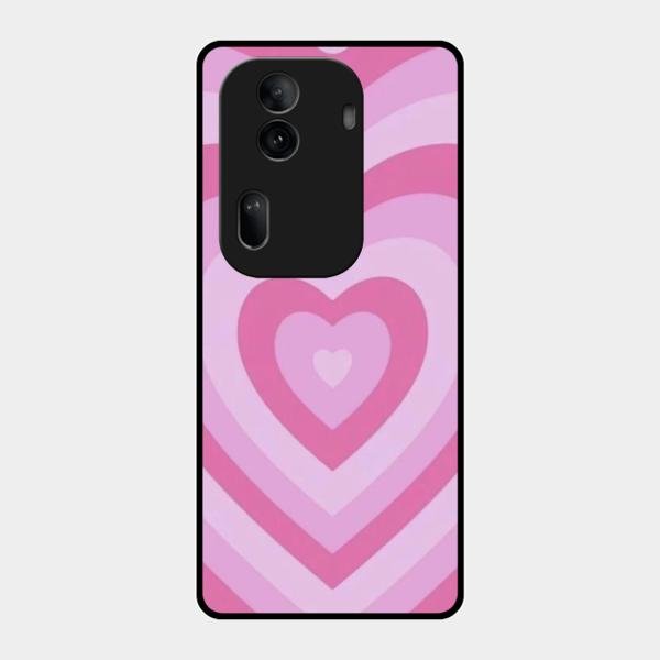 Latte Love Patter Glass Case Cover - Pink For Oppo Reno 11 Pro 5G