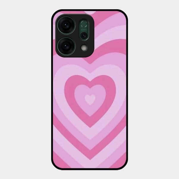 Latte Love Patter Glass Case Cover - Pink For Oppo Reno 14 5G