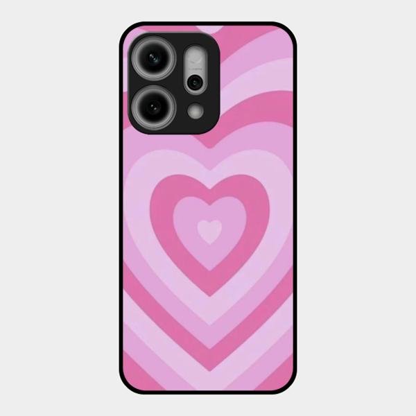 Latte Love Patter Glass Case Cover - Pink For Oppo Reno 14 Pro 5G