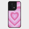 Latte Love Patter Glass Case Cover - Pink For Oppo Reno 8 5G
