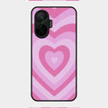 Latte Love Patter Glass Case Cover - Pink For Poco F7 5G