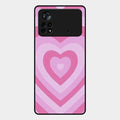 Latte Love Patter Glass Case Cover - Pink For Poco X4 Pro 5G