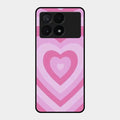 Latte Love Patter Glass Case Cover - Pink For Poco X6 Pro 5G