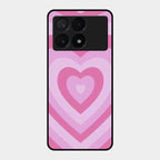 Latte Love Patter Glass Case Cover - Pink For Poco X6 Pro 5G