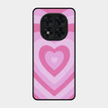 Latte Love Patter Glass Case Cover - Pink For Poco X7 5G