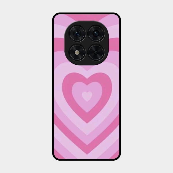 Latte Love Patter Glass Case Cover - Pink For Poco X7 5G