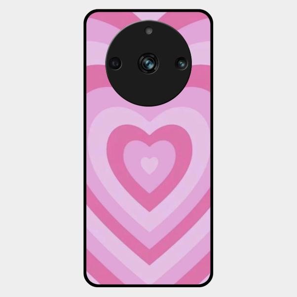 Latte Love Patter Glass Case Cover - Pink For Realme 11 Pro Plus 5G
