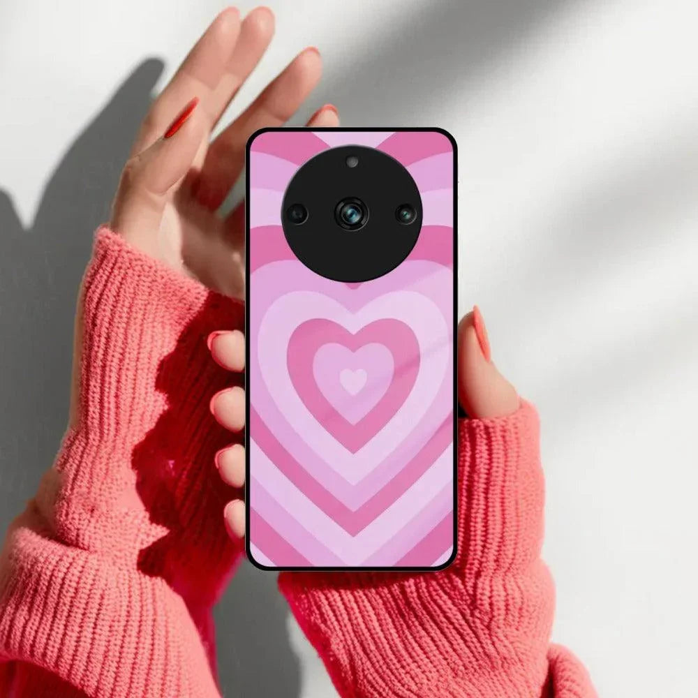 Latte Love Patter Glass Case Cover - Pink For Realme/Narzo - ShopOnCliQ