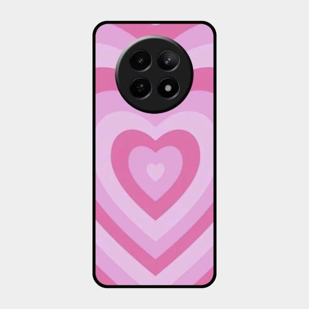 Latte Love Patter Glass Case Cover - Pink For Realme 12 5G