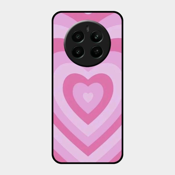 Latte Love Patter Glass Case Cover - Pink For Realme 12 Plus 5G