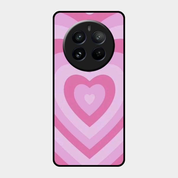 Latte Love Patter Glass Case Cover - Pink For Realme 12 Pro 5G