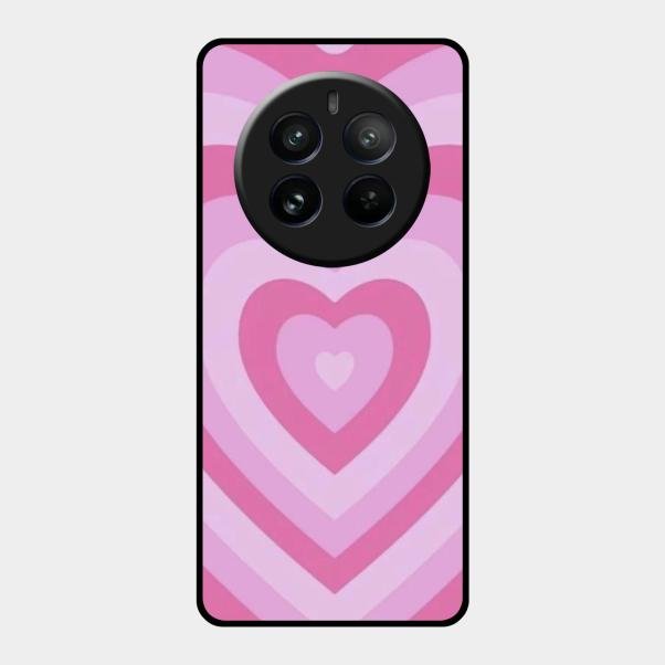 Latte Love Patter Glass Case Cover - Pink For Realme 12 Pro Plus 5G