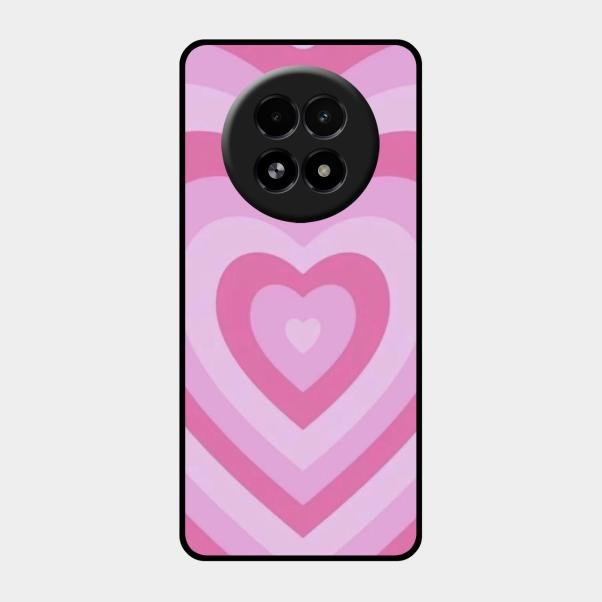 Latte Love Patter Glass Case Cover - Pink For Realme 13 5G