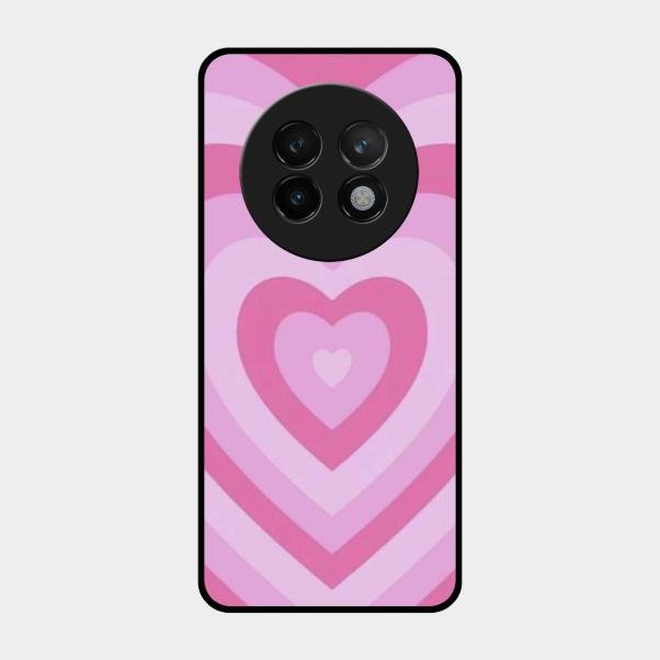 Latte Love Patter Glass Case Cover - Pink For Realme 13 Plus 5G