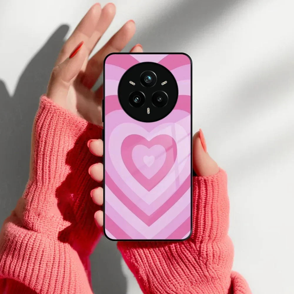 Latte Love Patter Glass Case Cover - Pink For Realme/Narzo - ShopOnCliQ