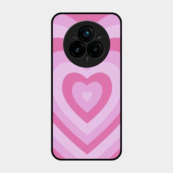 Latte Love Patter Glass Case Cover - Pink For Realme 14 Pro 5G