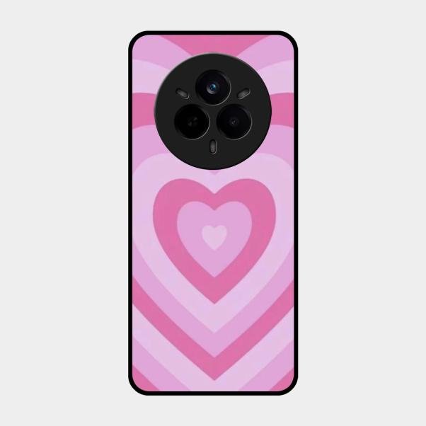 Latte Love Patter Glass Case Cover - Pink For Realme 14 Pro Plus 5G