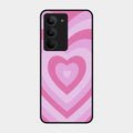 Latte Love Patter Glass Case Cover - Pink For Realme 14X 5G