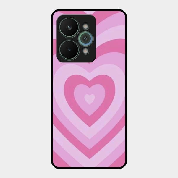 Latte Love Patter Glass Case Cover - Pink For Realme 15 Pro 5G