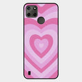 Latte Love Patter Glass Case Cover - Pink For Realme C21Y