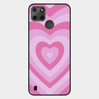 Latte Love Patter Glass Case Cover - Pink For Realme C21Y