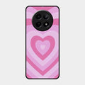 Latte Love Patter Glass Case Cover - Pink For Realme C65 5G