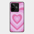 Latte Love Patter Glass Case Cover - Pink For Realme Gt 7 5G
