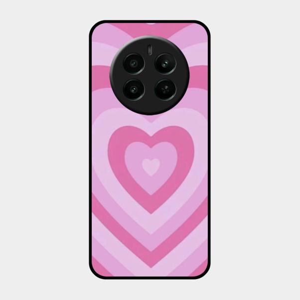 Latte Love Patter Glass Case Cover - Pink For Realme Narzo 70 Pro 5G