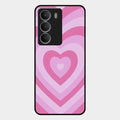 Latte Love Patter Glass Case Cover - Pink For Realme P3 Lite 5G