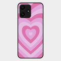 Latte Love Patter Glass Case Cover - Pink For Redmi 12 5G