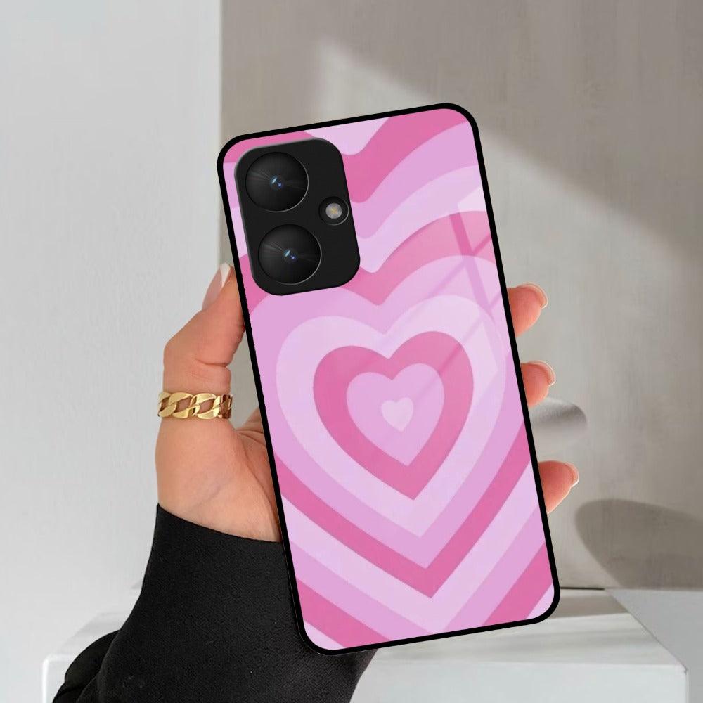 Latte Love Patter Glass Case Cover - Pink Redmi/Xiaomi