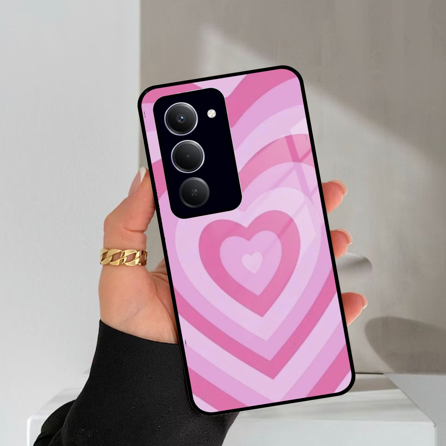Latte Love Patter Glass Case Cover - Pink Redmi/Xiaomi