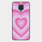 Latte Love Patter Glass Case Cover - Pink For Redmi Note 10 Lite
