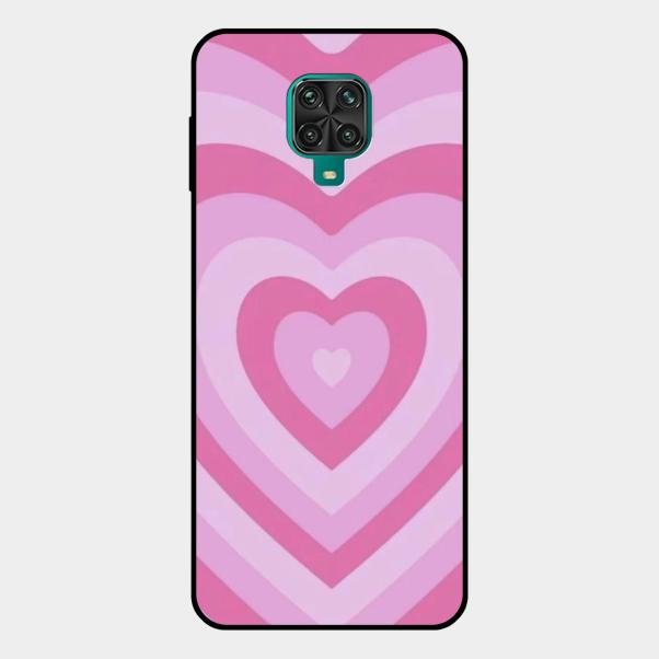 Latte Love Patter Glass Case Cover - Pink For Redmi Note 10 Lite